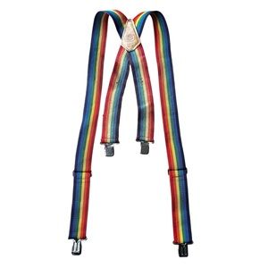 Vintage Nicholas Workwear‎ Striped Rainbow Unisex Adult Suspenders Pride